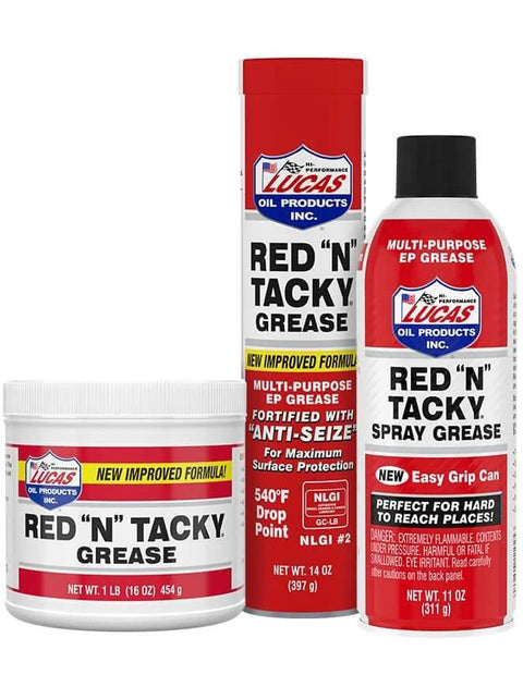 Lucas Oil 10005 Red 'N' Tacky Grease - 14 Ounce, tub, can, spray bottle, multi-purpose lubricant