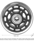 3 Inch Luggage Caster Replacement Wheel With 608ZZ Bearings, Silent PU Wheel For Suitcases, front view showing 3 inch diameter