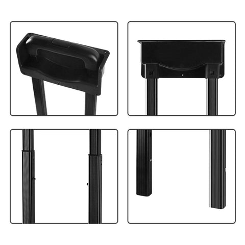 Replacement Luggage Telescopic Handle For Travel Bags Extendable 3 Stage Pull Out Rod with black PP grip and metal tube