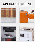 2 Pieces Luggage Replacement Handle Pulls in flexible black plastic attached to various suitcase and box cases.