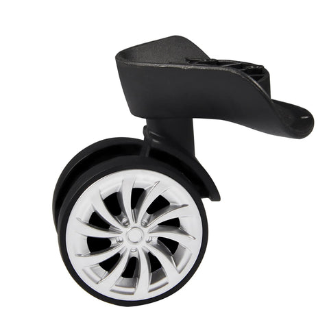 Side view of 360 Degree Swivel Replacement Wheels For Luggage And Suitcases, Size 3.1 By 3.5 By 2.2 Inch, black plastic material.