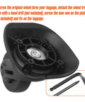 Close-up of 2 Pcs Luggage Replacement Wheels Model A73 showing attachment area for easy installation on luggage.