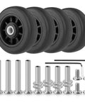Four Piece 50mm Luggage Replacement Wheel Kit For Travel Suitcases Swivel Caster Wheels With Smooth Rubber Tread And Stainless Steel Axles