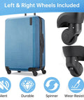 2 Pcs Luggage Wheels Replacement Compatible with American Tourister showing suitcase and silent spinner casters.