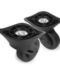 2 Pcs Luggage Replacement Wheels Model A73 with 360 Degree Swivel Rubber Casters made from durable rubber and metal.