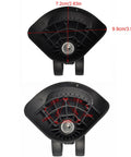 360 Degree Swivel Replacement Wheels For Luggage And Suitcases, size 3.1 by 3.5 by 2.2 inch, front view with dimensions