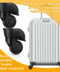 4 Pcs Large Luggage Wheels Replacement Kit with Left and Right Swivel Casters Featuring Mute Bearings Black Finish for Suitcase Repair