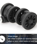 Luggage Replacement Wheels Set with 2 Wear Resistant Suitcase Wheels Made from TPE with Smooth Bearings Featuring 55mm Diameter side view
