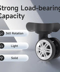 2 Pcs Replacement Luggage Wheels For Most Suitcases Durable Plastic 360 Degree Spinner Wheels With Smooth Quiet Rotation Ideal For Quick DIY Repair And Refitting Travel Luggage With Universal Fit And Four Hole Mounting Alignment visible with strong load-bearing capacity feature.