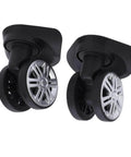 1 Pair Luggage Suitcase Wheels, trunk wheels with grey spokes for universal luggage suitcase trolley use.