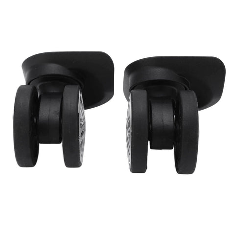 1 Pair Luggage Suitcase Wheels, Trunk Wheels, close-up view of mute double row wheels for luggage suitcase trolley.