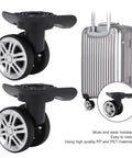 1 Pair Luggage Suitcase Wheels featuring mute double row wheels, strong durable design for suitcase trolley replacement.