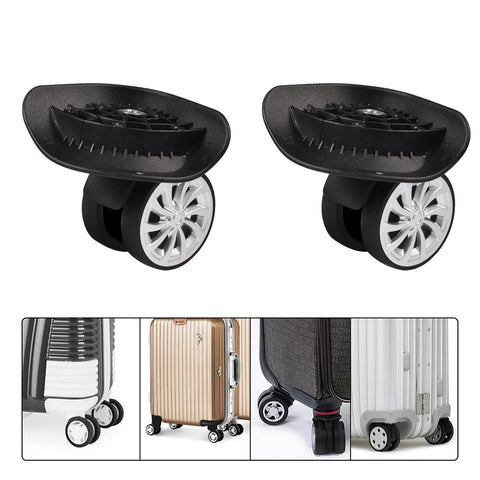 360 Degree Swivel Replacement Wheels For Luggage And Suitcases, Size 3.1 By 3.5 By 2.2 Inch, black plastic wheels with luggage