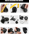 How to assemble the 2 Inch Wear Resistant Mute Luggage Replacement Wheels Set with 4 Rubber Swivel Casters.