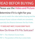Instructions for verifying fit of 2 Pcs Replacement Luggage Wheels For Most Suitcases Durable Plastic 360 Degree Spinner Wheels