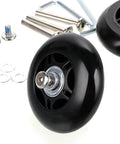 70mm x 24mm Single Luggage Wheels Replacements Kit, Set of 2 Mute Suitcase Replacement Wheels with 36mm/39mm Axles Screws Bearings