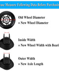 Instructions for measuring dimensions for 70mm x 24mm Single Luggage Wheels Replacements Kit, Set of 2 Mute Suitcase Replacement Wheels