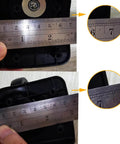 Replacement Luggage Wheel Repair Set with Spinner Casters Model W044 shown with measurements for accurate installation.