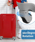 4 Pcs Large Gray Luggage Wheels Replacement Kit with Left and Right Swivel Casters Featuring Mute Bearings close-up on suitcase
