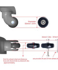 Diagram of 50mm Luggage Wheel Replacement Kit With Precision Ball Bearings 4 Pcs Swivel Caster Wheels For Suitcase Travel Upgrade