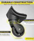 Close-up of Luggage Wheels Replacement Kit with 4 Wear Resistant Spinner Casters Model H149 showing smooth rotation and durable design.