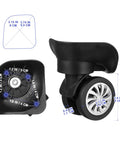 4 Piece Universal Luggage Wheels Replacement Kit For Suitcases, 360 Degree Silent Swivel Casters, Easy Install Rubber Rollers