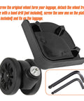 Side view of 2 Pack Luggage Replacement Wheels Universal Suitcase Swivel Casters Rubber Wheels Repair Kit 55mm Diameter Durable Wear Resistant