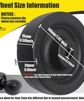 2 Inch Wear Resistant Mute Luggage Replacement Wheels Set with 4 Rubber Swivel Casters Measuring 49 x 18 mm Made from Durable PVC showing wheel size details.