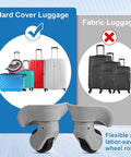 4 Pcs Large Gray Luggage Wheels Replacement Kit with Left and Right Swivel Casters featuring mute bearings, ideal for hard cover luggage.