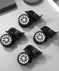 4 Piece Universal Luggage Wheels Replacement Kit For Suitcases, 360 Degree Silent Swivel Casters, Easy Install Rubber Rollers