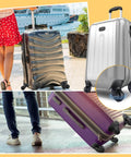 4 Pcs Large Luggage Wheels Replacement Kit with Left and Right Swivel Casters Featuring Mute Bearings Black Finish Stainless Steel and Plastic Build Including Screws and Screwdriver for Suitcase Repair on suitcases.