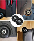 75mm x 23mm Luggage Wheels Replacements Set of 2 Mute Suitcase Replacement Wheels with Black Screws Axles Bearings installed