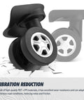 Replacement Luggage Swivel Caster Wheels Pair With 360 Degree Rubber Trolley Wheel Kit For Suitcases Repair And Travel Durable And Load Bearing With Premium PVC Rubber Metal Construction For Heavy Luggage And Smooth Quiet Rolling DL130 shown in close-up view