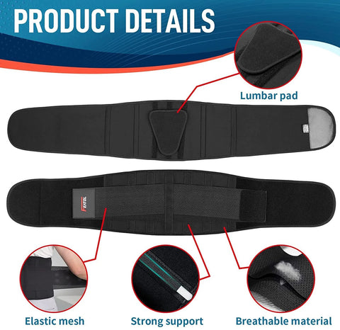 Back Brace Support Belt For Lower Back Pain And Sciatica Relief with adjustable straps and removable lumbar pad, product details view