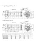Technical diagram of LVSEDTAL Three-Stage Pump HGP-333A-F19-19-19R with measurements and specifications in mm.