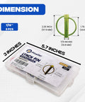 Lynch Pin Assortment Kit For Trucks Tractors Trailers And More With 6 Pins 7/16 x 1-3/4 Inches stainless steel in packaging with dimensions