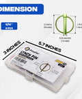 Six Piece Lynch Pin Kit With Ring For Trucks Trailers Tractors Lawnmowers Trolleys And More 5/16 By 1-3/4 Inch kit dimensions