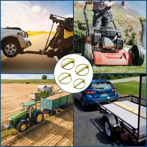 Lynch Pin Assortment Kit with 6 Pins 7/16 x 1-3/4 Inches for Trucks, Tractors, Trailers, Lawn Mowers, Trolleys, Carriages