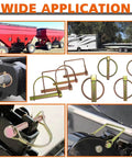42 Piece Heavy Duty Lynch Pin And PTO Pin Set For Tractors Trailers Trucks Mowers And Lawn Garden Equipment, applications shown