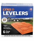 Packaging of Lynx Levelers 6 Pack Leveling Blocks For Trailers And RVs With A 3 2 1 Pyramid System in orange by Tri Lynx.