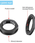 Close-up of M-joint nut for 10 Pack Waterproof Cable Glands And Joints For 6 To 12mm Cables M20x1.5 with labeled features.