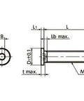 Technical drawing of ✝️ SSHS-M10-30-SD NBK Length Socket Head Cap Screws - Extreme Low & Small Head.Pack of 10 - Made in Japan.