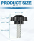 M10 x 35mm Thread Star Knobs Two Pack With Clamping Handle detailed dimensions, highlighting key measurements for umbrella base replacement.