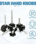 M10 x 35mm Thread Star Knobs Two Pack With Clamping Handle And Bolts For Umbrella Base Replacement shown with benefits
