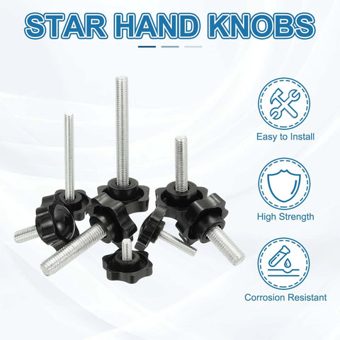 M10 x 35mm Thread Star Knobs Two Pack With Clamping Handle And Bolts For Umbrella Base Replacement shown with benefits