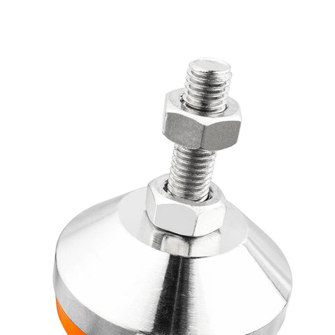 Close-up of Heavy Duty M10 Thread Adjustable Machine Leveling Feet Set Of 2 With Tough Rubber Base for CNC Machines by Evponk
