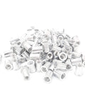 M10 100 Pcs Aluminum Flat Head Pull Riveting Nuts Set for Vertical Hardware Accessories Riveting Nuts Aluminum Fasteners WJ30045