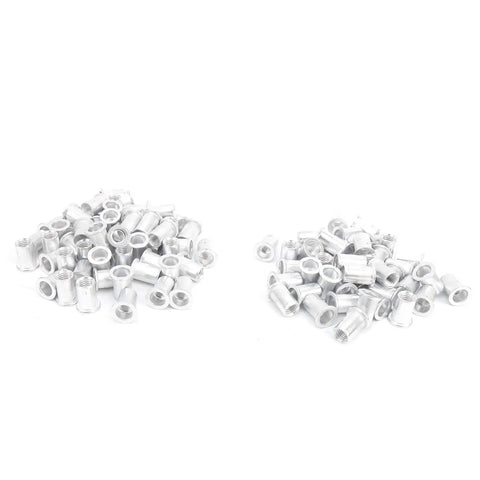 M10 Aluminum Pull Riveting Nuts Flat Head For Tight Spaces 100 Pcs Set WJ30045 displayed on a surface