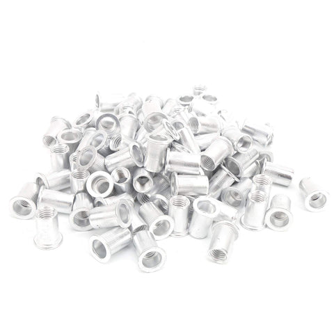 M10 100 Pcs Aluminum Flat Head Pull Riveting Nuts Set for Vertical Hardware Accessories WJ30045