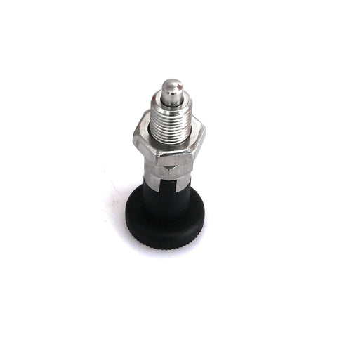 Push Fit Ball Nose Spring Plunger With Stainless Steel Spring Self Locking Knob for Precision Indexing M10, matte black nylon body